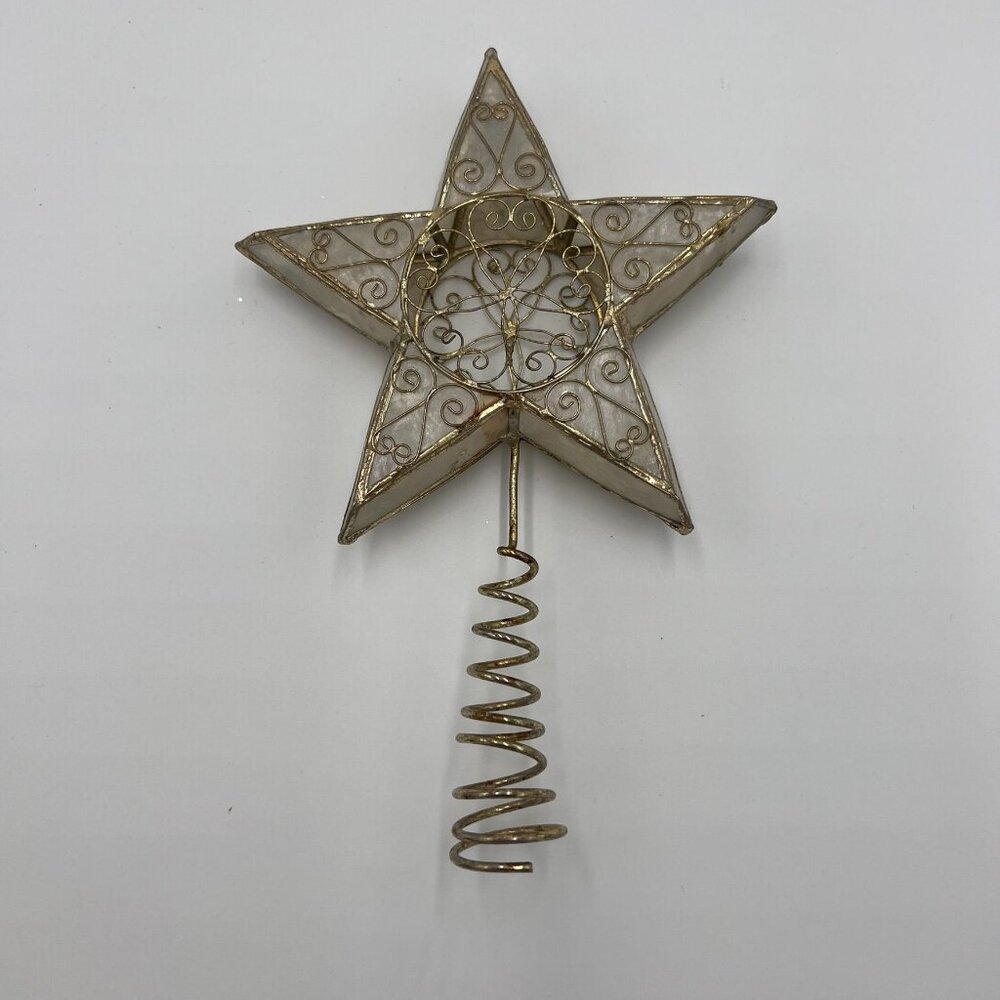 Vintage Gold Wire Star Tree Topper 8"